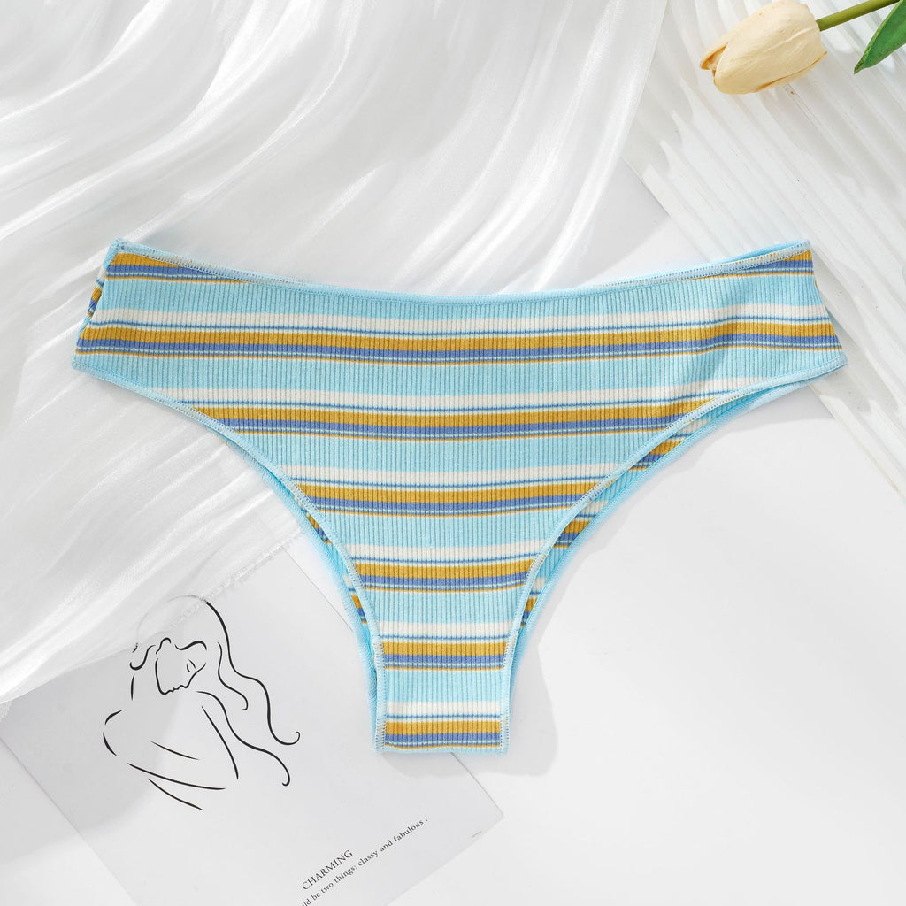 Women's Cotton Contrast Color Low Waist Panties