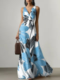 Printed Girdle Oversized Swing Dress