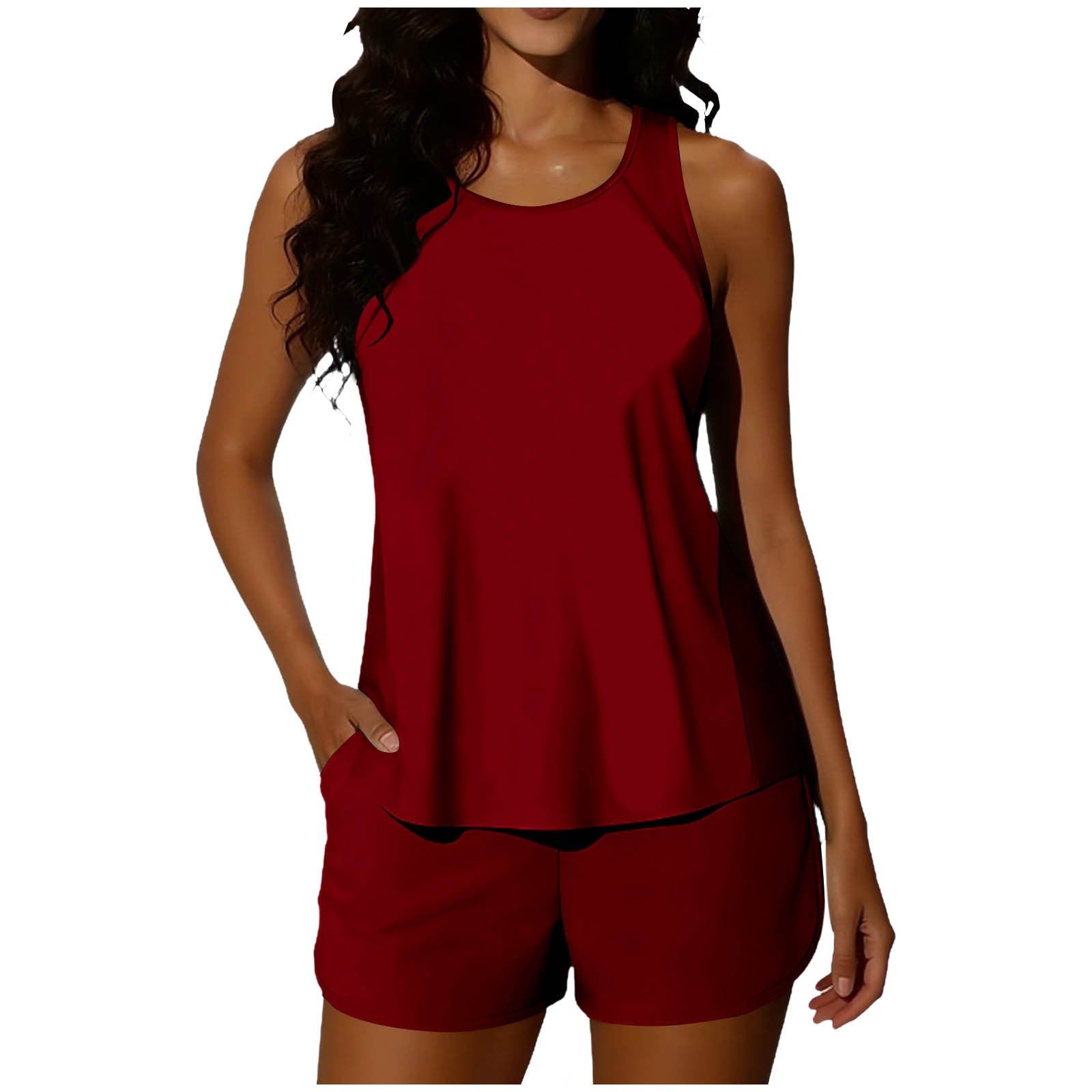 Slimming Shorts Set Summer Solid Color