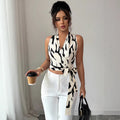 Womens Printed Halterneck Short Top