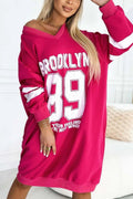 Women's Casual Sport Letters Printed Sweatshirt Dress