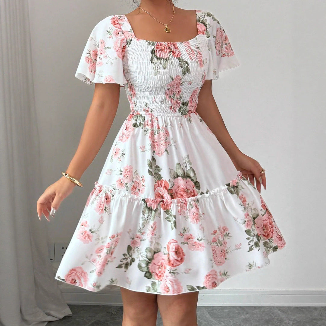 Women's Printed Short Sleeve Dress
