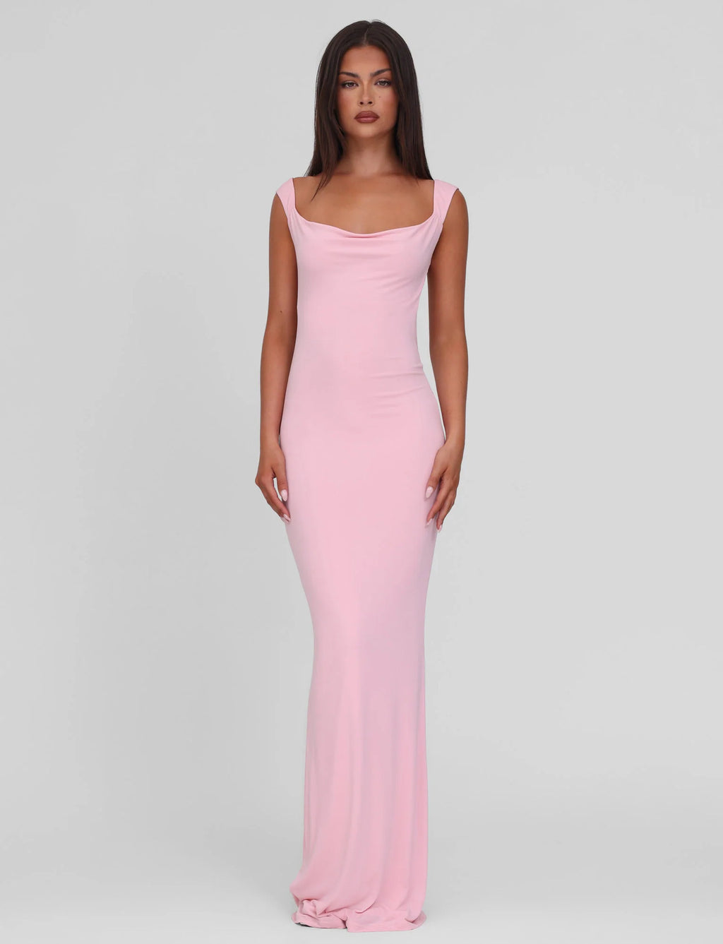 Womens Solid-Color Backless Dress