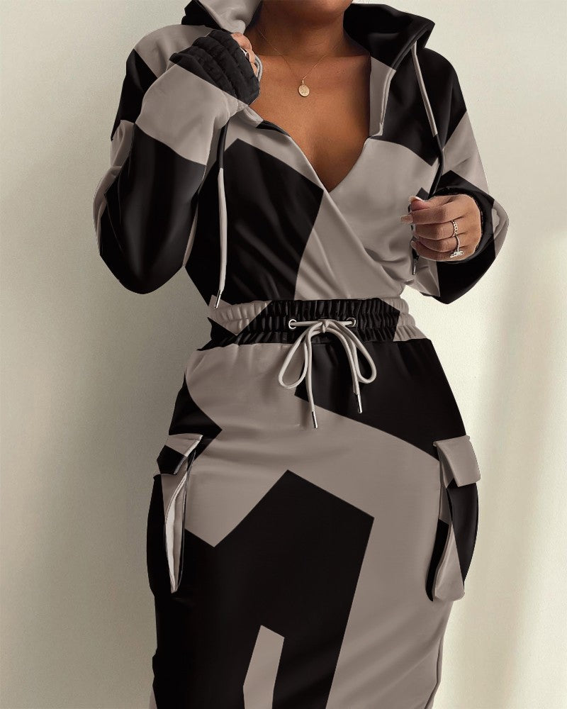 Azzure Fashion Printed Waist Pocket Dress