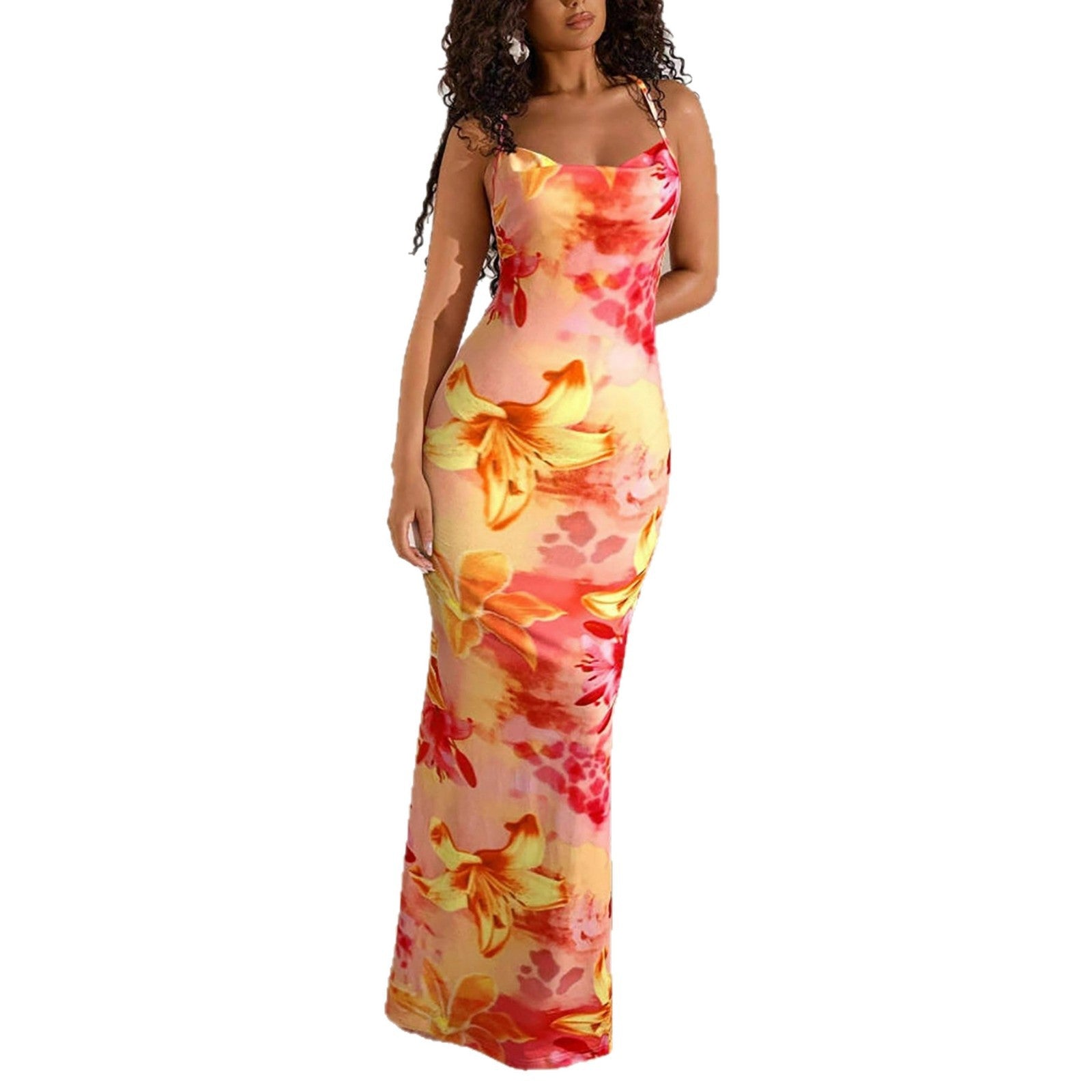Printed Womens Backless Bodycon Dress