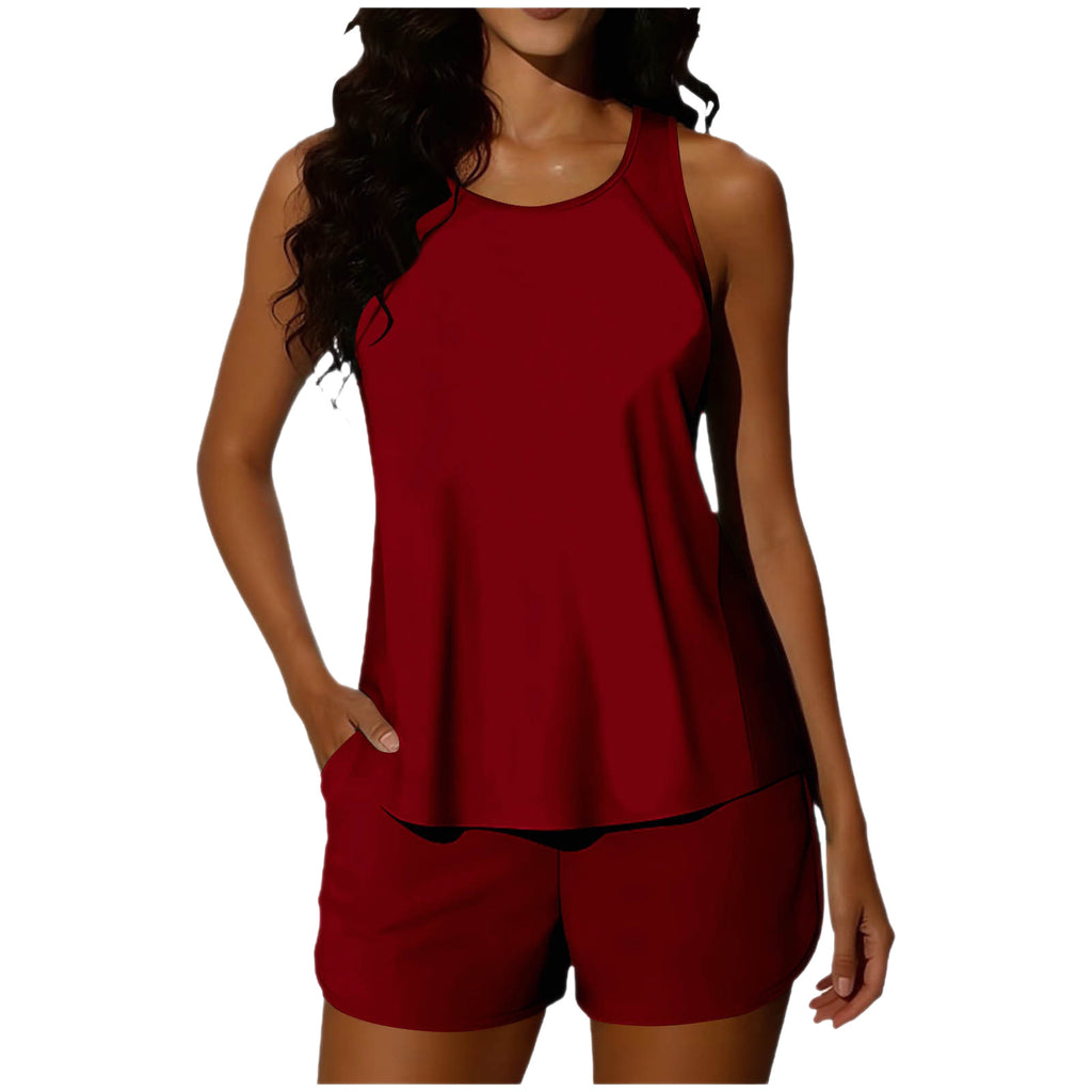 Slimming Shorts Set Summer Solid Color