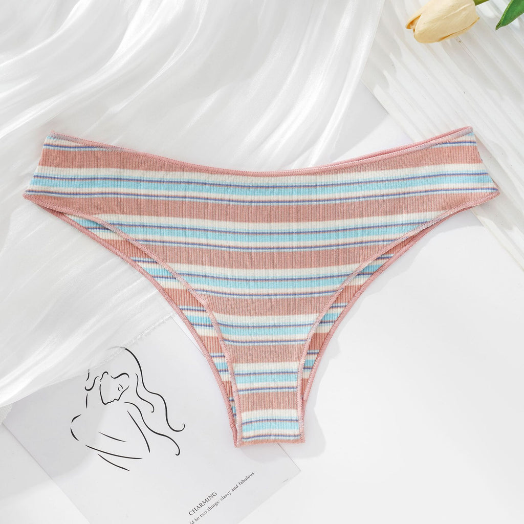 Women's Cotton Contrast Color Low Waist Panties