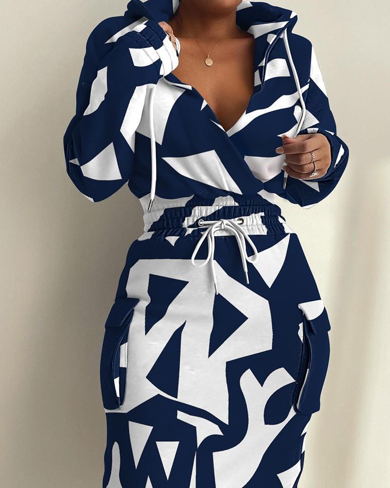 Azzure Fashion Printed Waist Pocket Dress