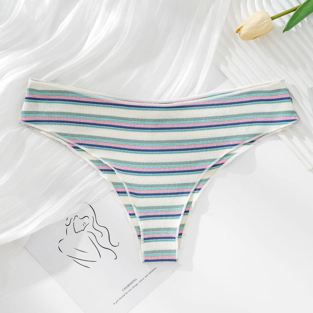 Women's Cotton Contrast Color Low Waist Panties