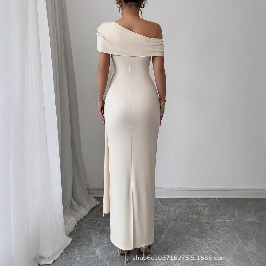 Strapless Solid Color Sleeveless Sheath Dress