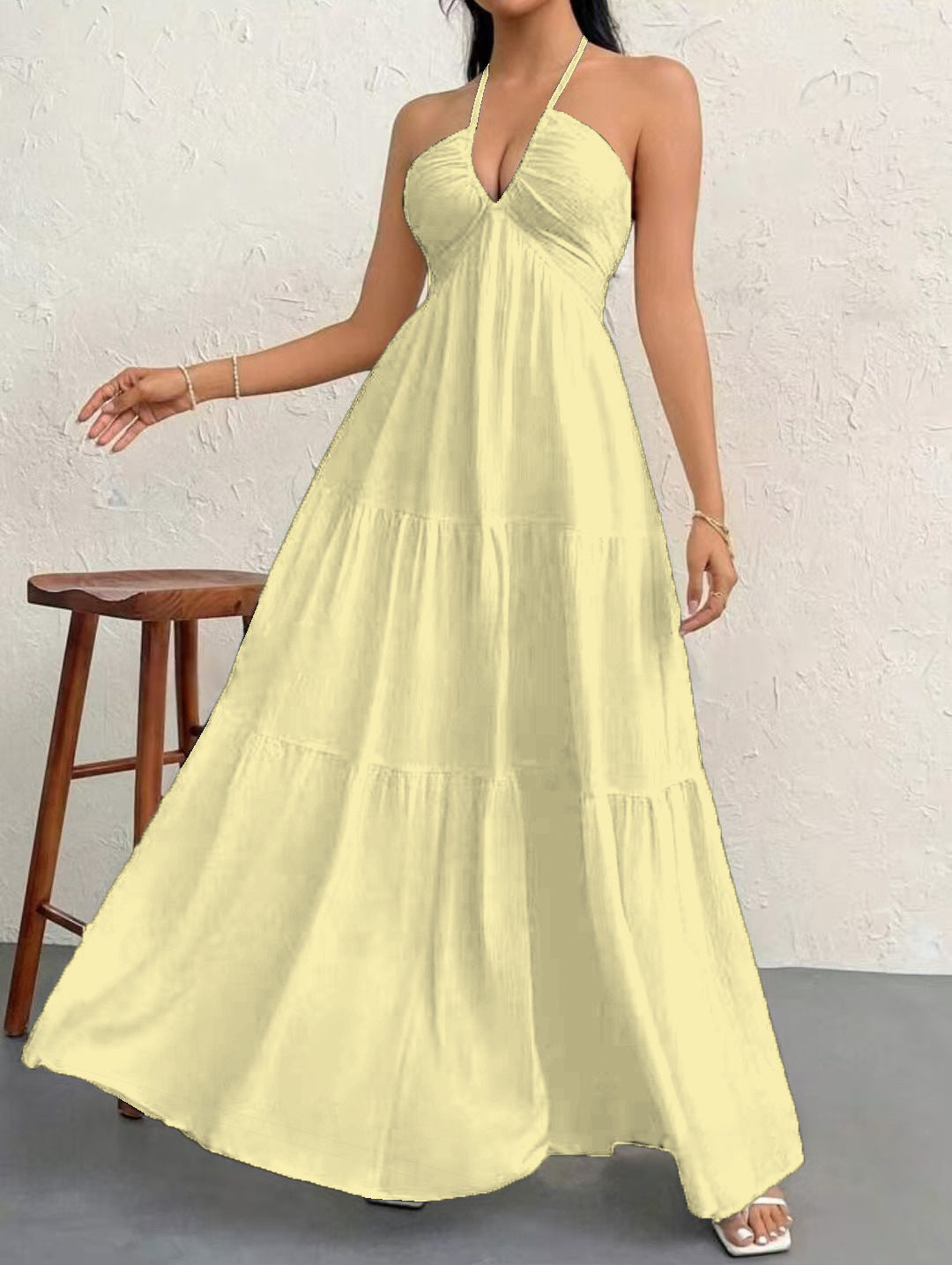 Womens Backless Halterneck Dress