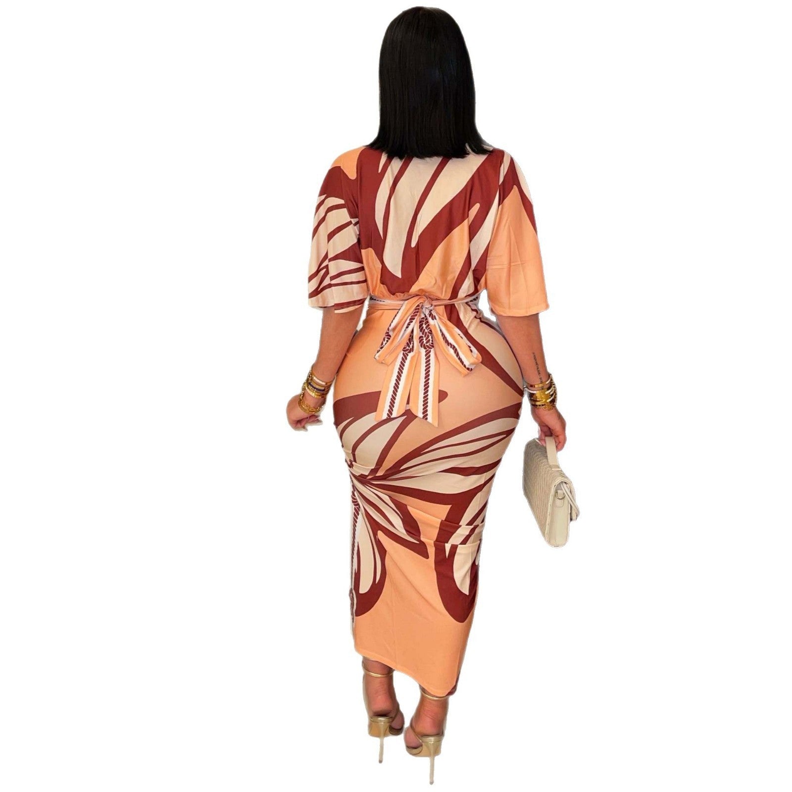 Bodycon Printed Split Dress For Women