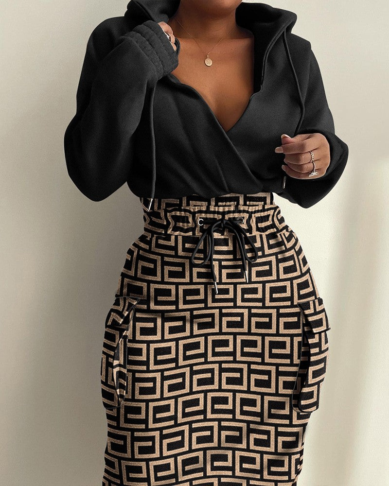 Azzure Fashion Printed Waist Pocket Dress