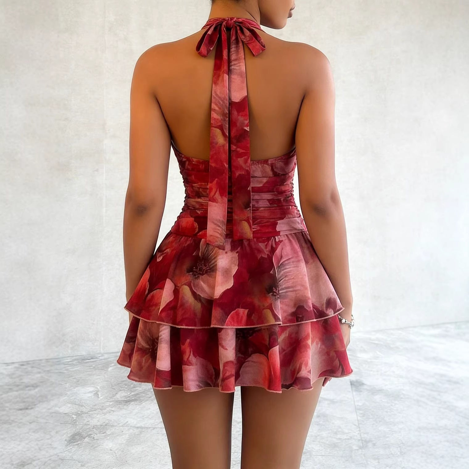 Womens Sexy Pleated Slip Dress