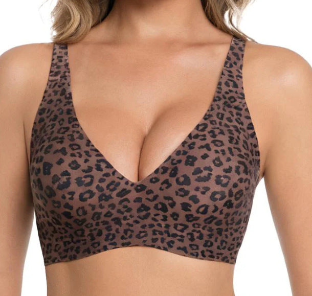 Women's Seamless Wireless Comfortable Fixed Double-shoulder Strap Full Cup Bra