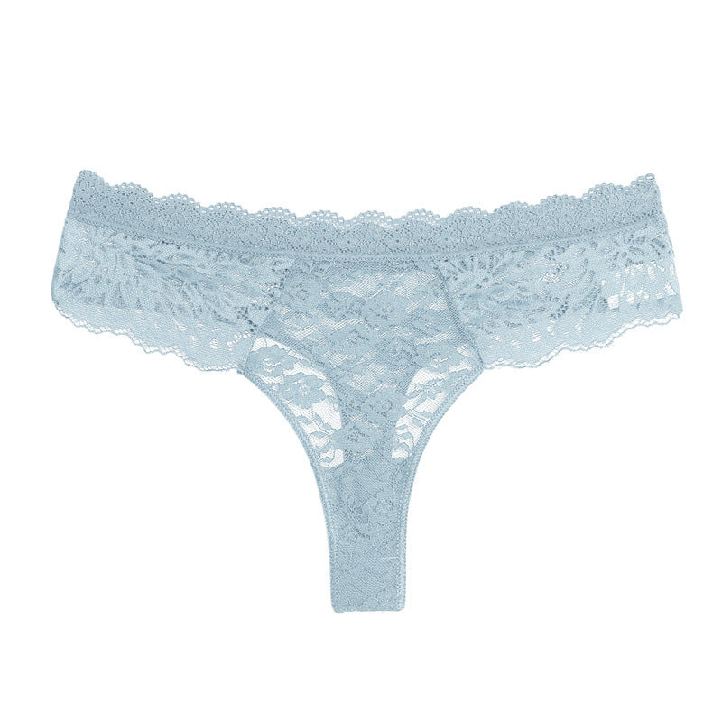 Patterned Semi-transparent Mid-rise Womens Briefs Sexy Womens Lace Thong