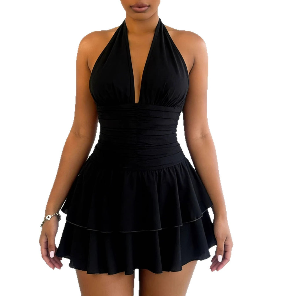 Womens Sexy Pleated Slip Dress