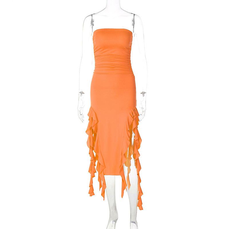 Personalized Chest Wrap Irregular Dress