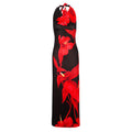 Printed Fashionable Sexy Halterneck Lace-Up Bodycon Dress