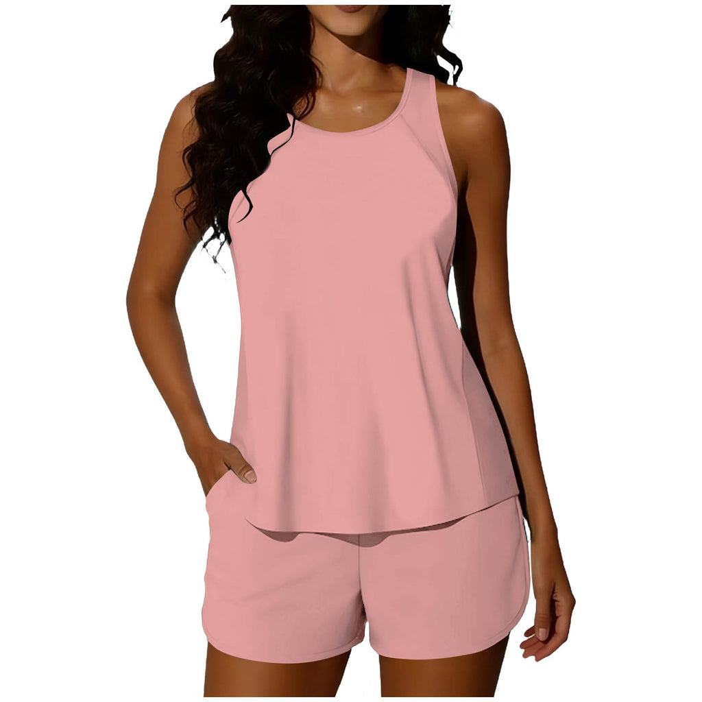Slimming Shorts Set Summer Solid Color