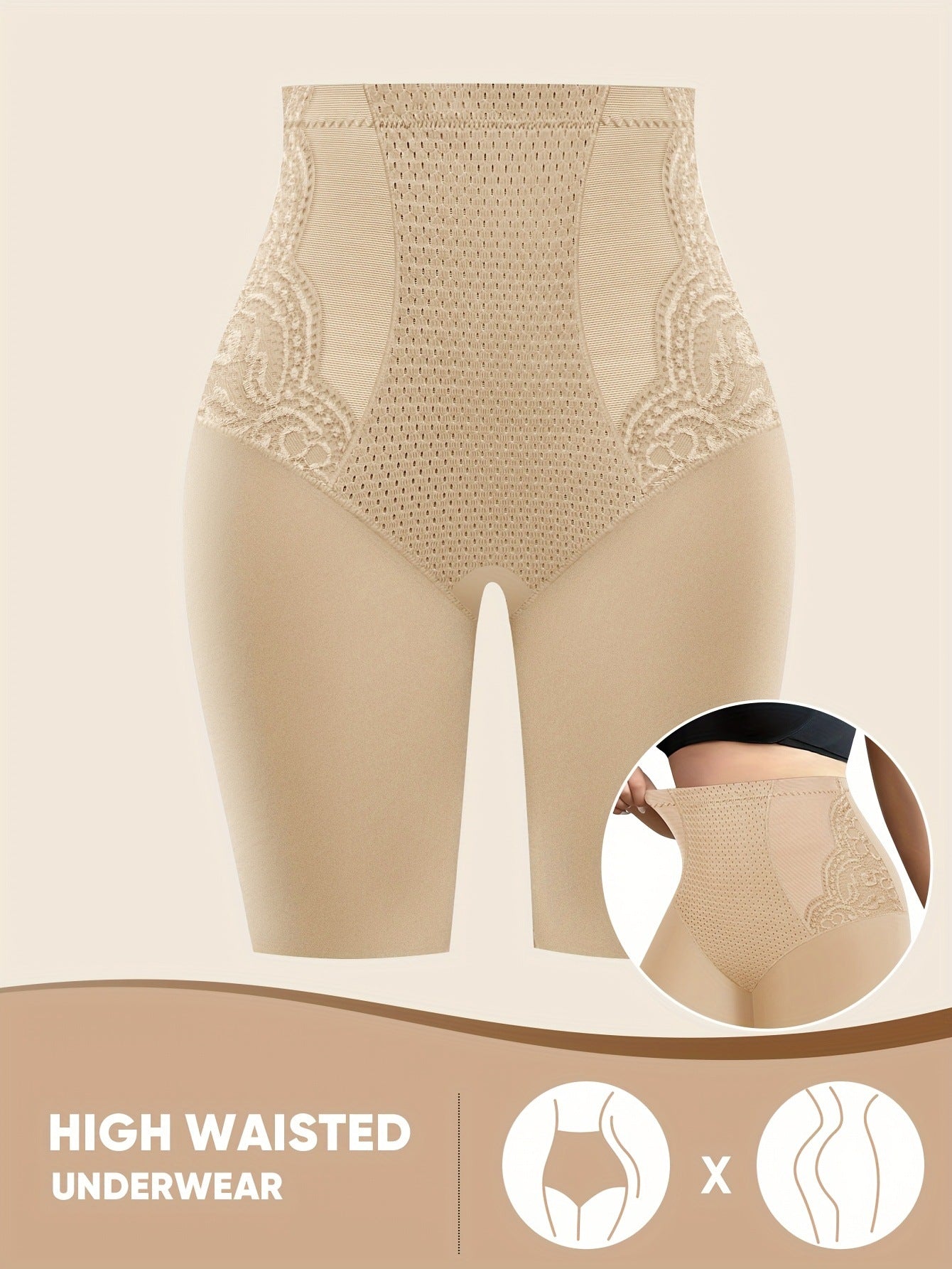 Lace Edge Anti Rolling Breathable Womens Shaping Panties For A Sleek Sculpted Silhouette