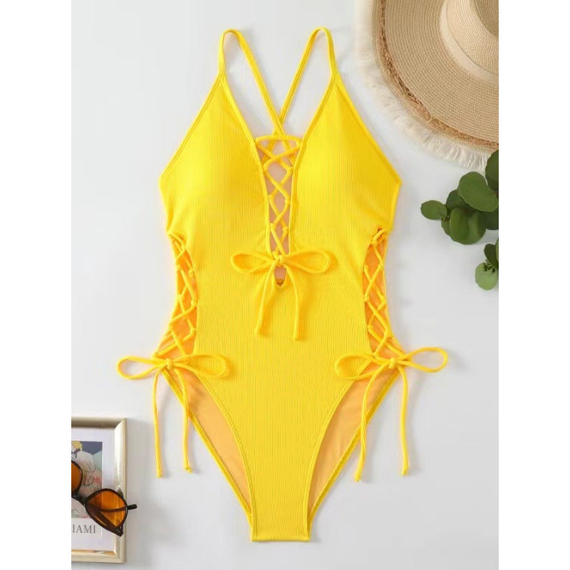Azzure Sexy Backless Siamese Bikini Swimsuit