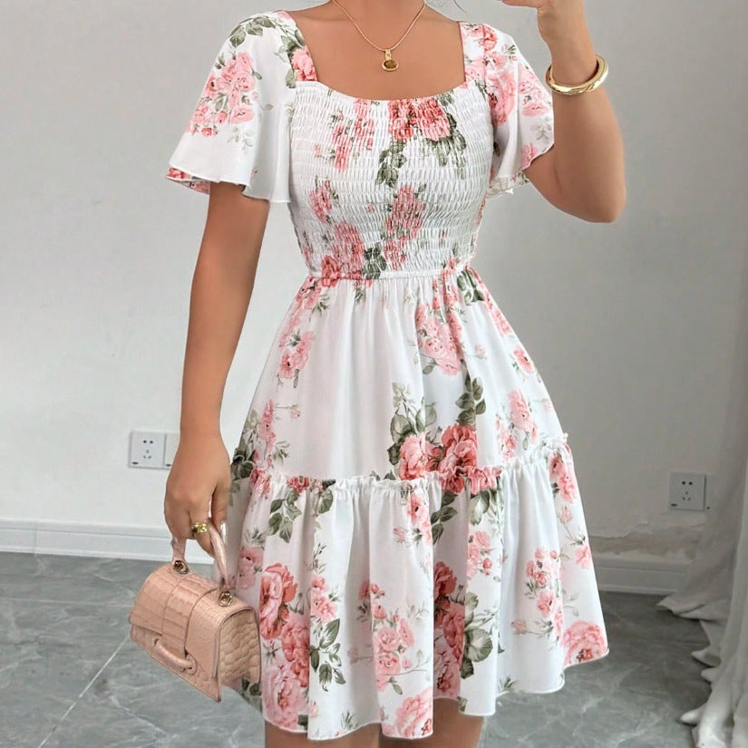 Women's Printed Short Sleeve Dress