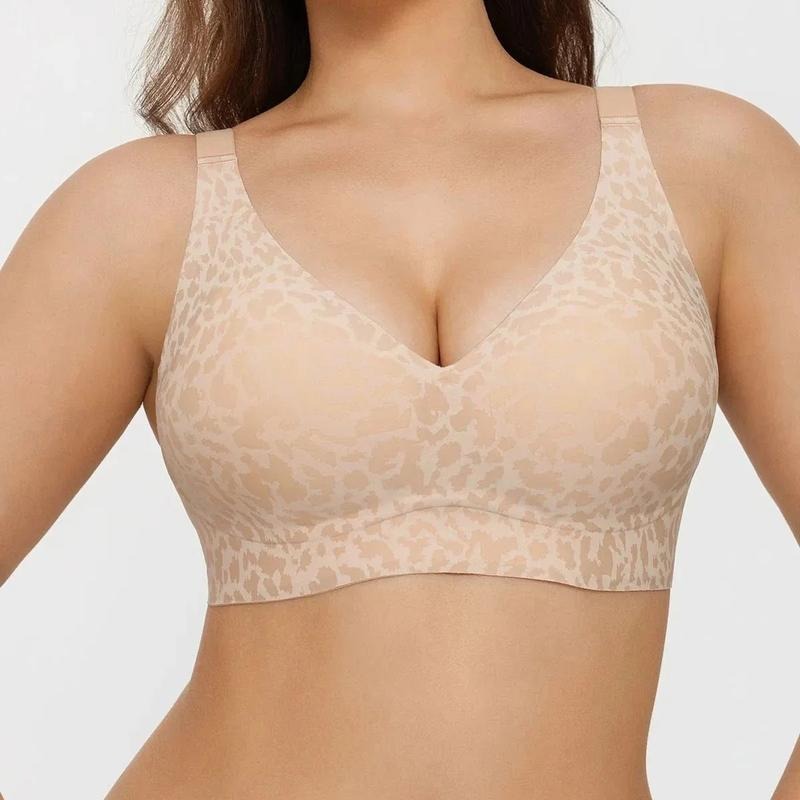 Women's Seamless Wireless Comfortable Fixed Double-shoulder Strap Full Cup Bra