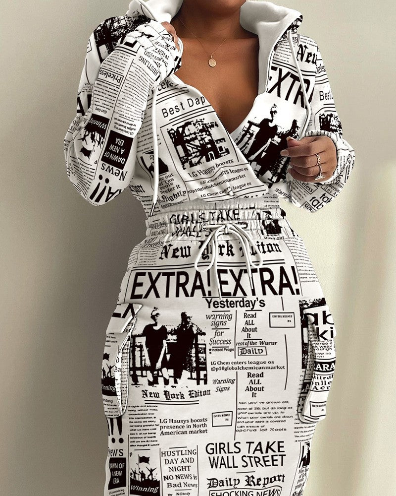Azzure Fashion Printed Waist Pocket Dress