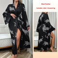 Womens Long Satin Bathrobe Pajamas