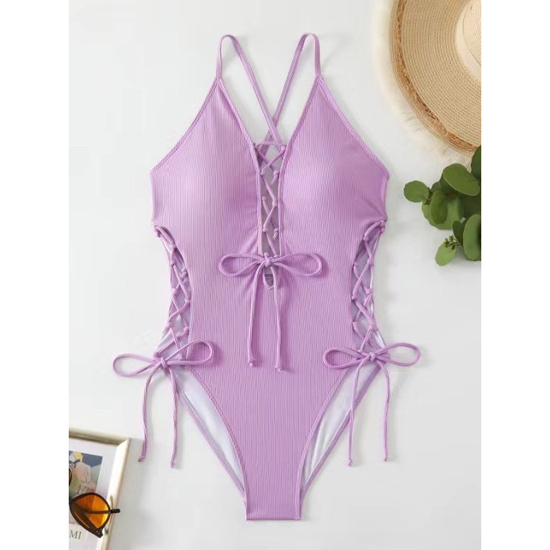 Azzure Sexy Backless Siamese Bikini Swimsuit